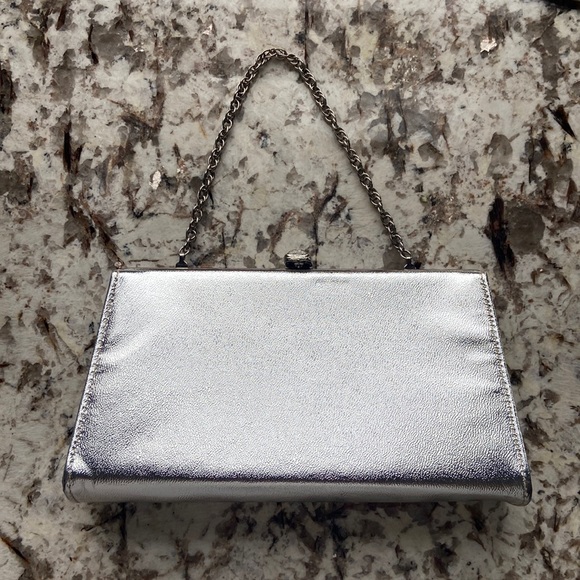 Source Unknown Handbags - Vintage Silver Metallic Handbag Circa 1960's, Excellent Rare, Timeless Elegance